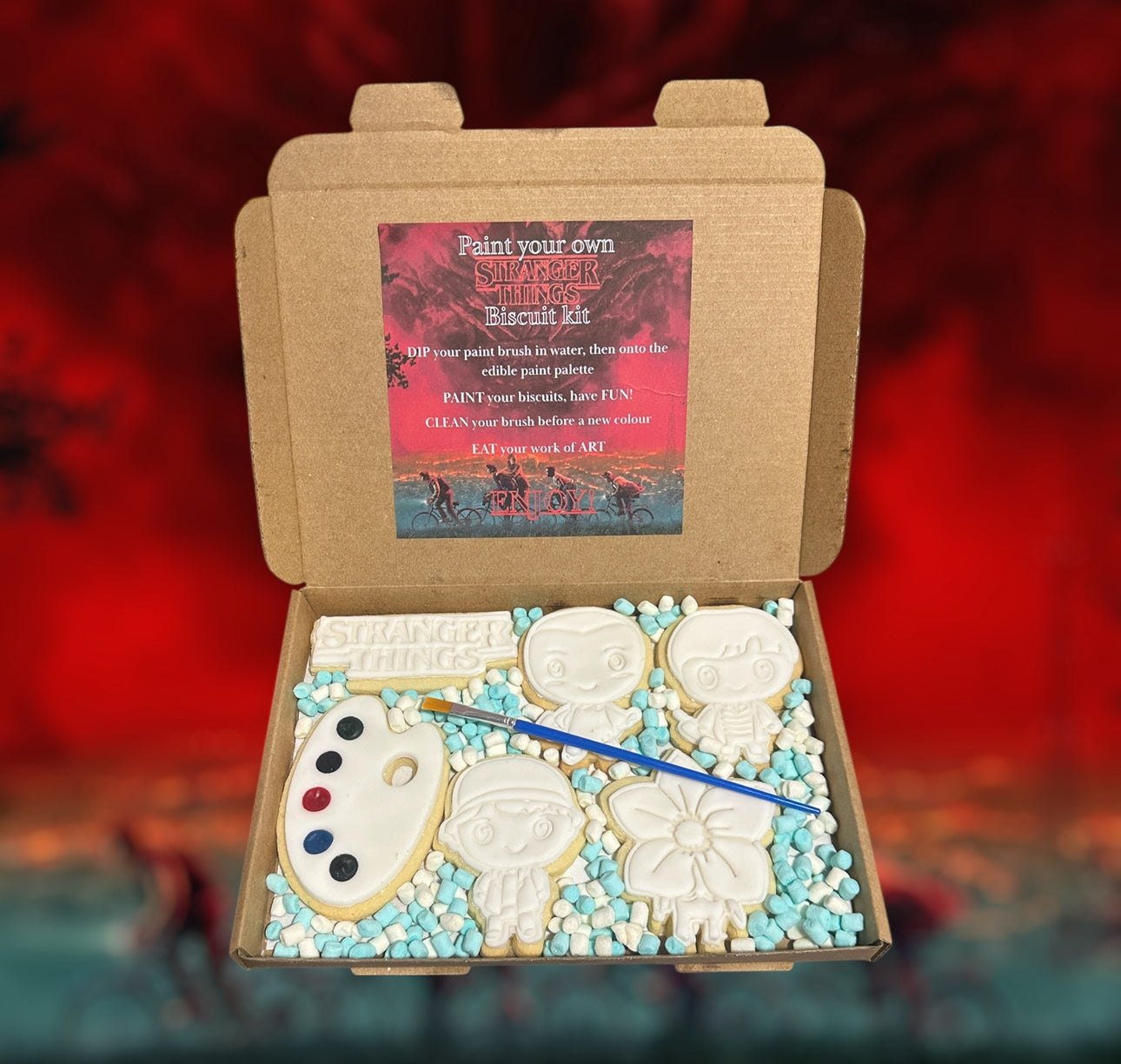Stranger Things Paint Your Own Biscuit Kit
