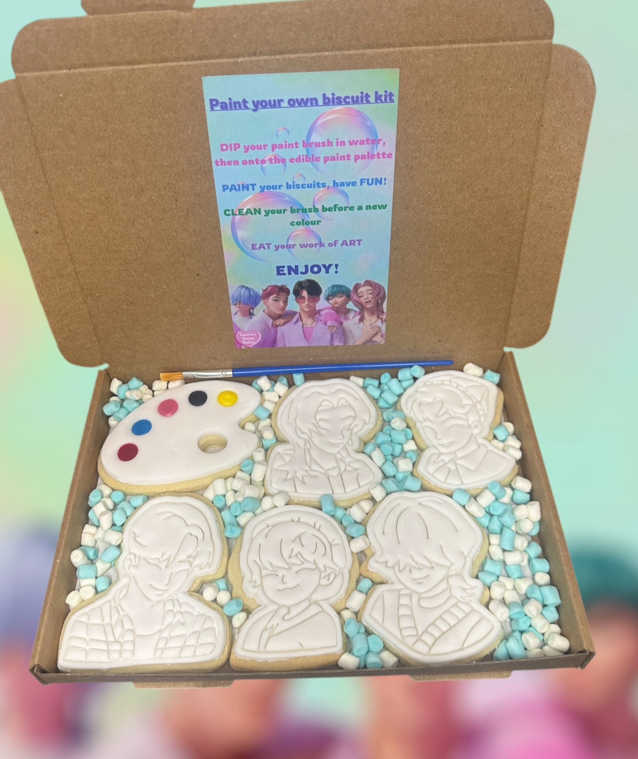 K-Pop Saga Boys Paint Your Own Biscuit Kit